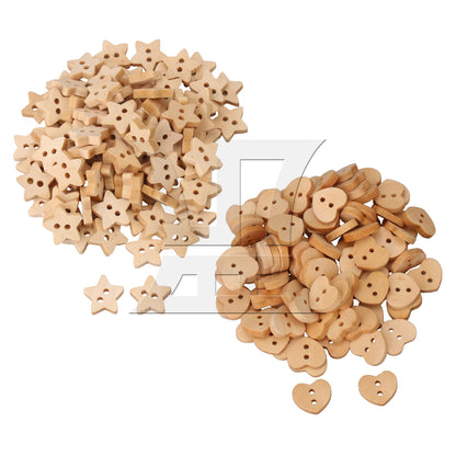 BQLZR Five-pointed Star Wooden Buttons for Craft DIY 13mm Length