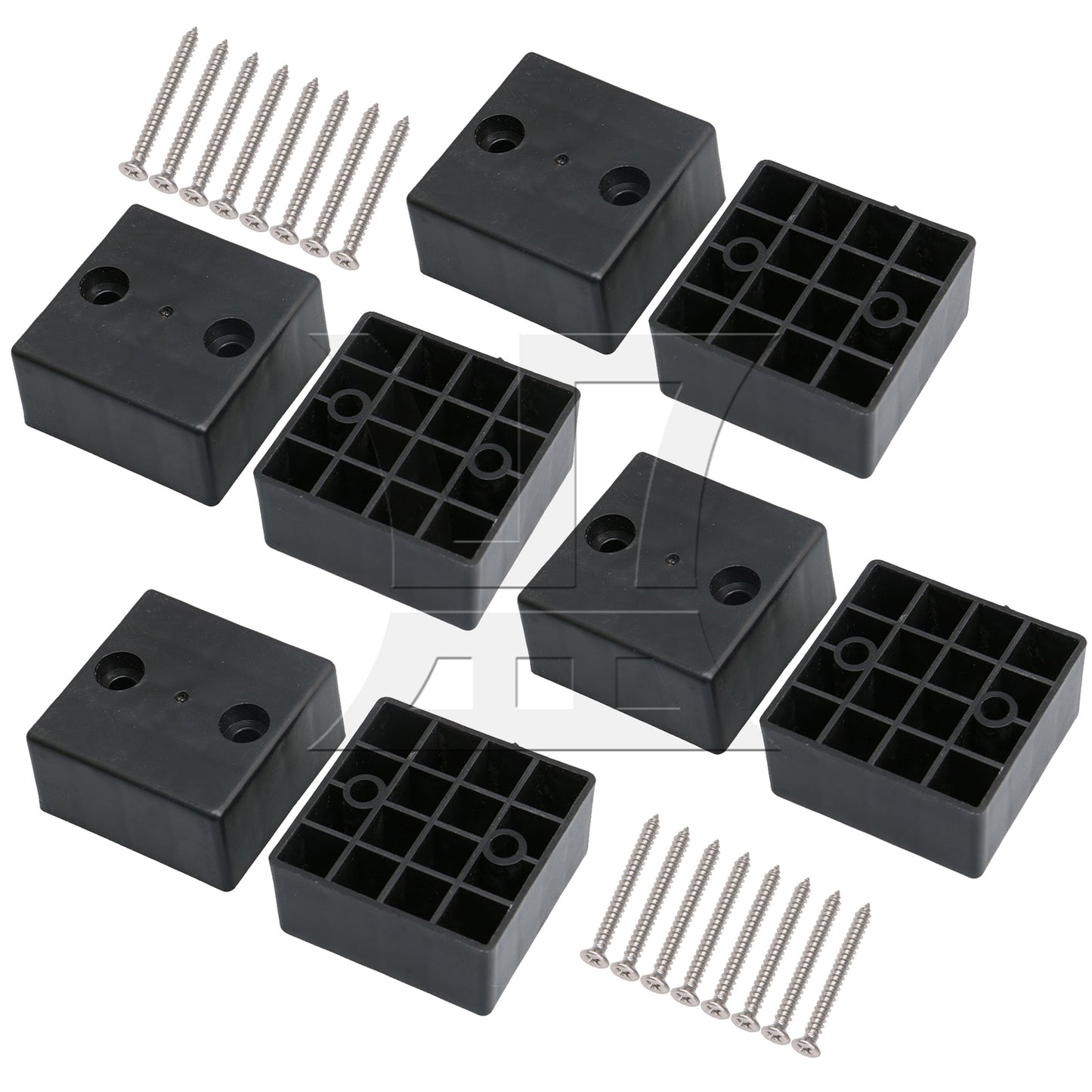 BQLZR  Plastic Black Furniture Feet for Home Desk Couch Cabinet TV Table Legs