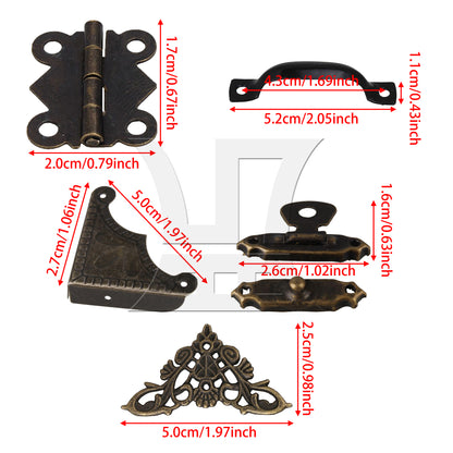 BQLZR 100Pieces Antique Butterfly Hinge for Cupboard Door w/ Handle Retro Color