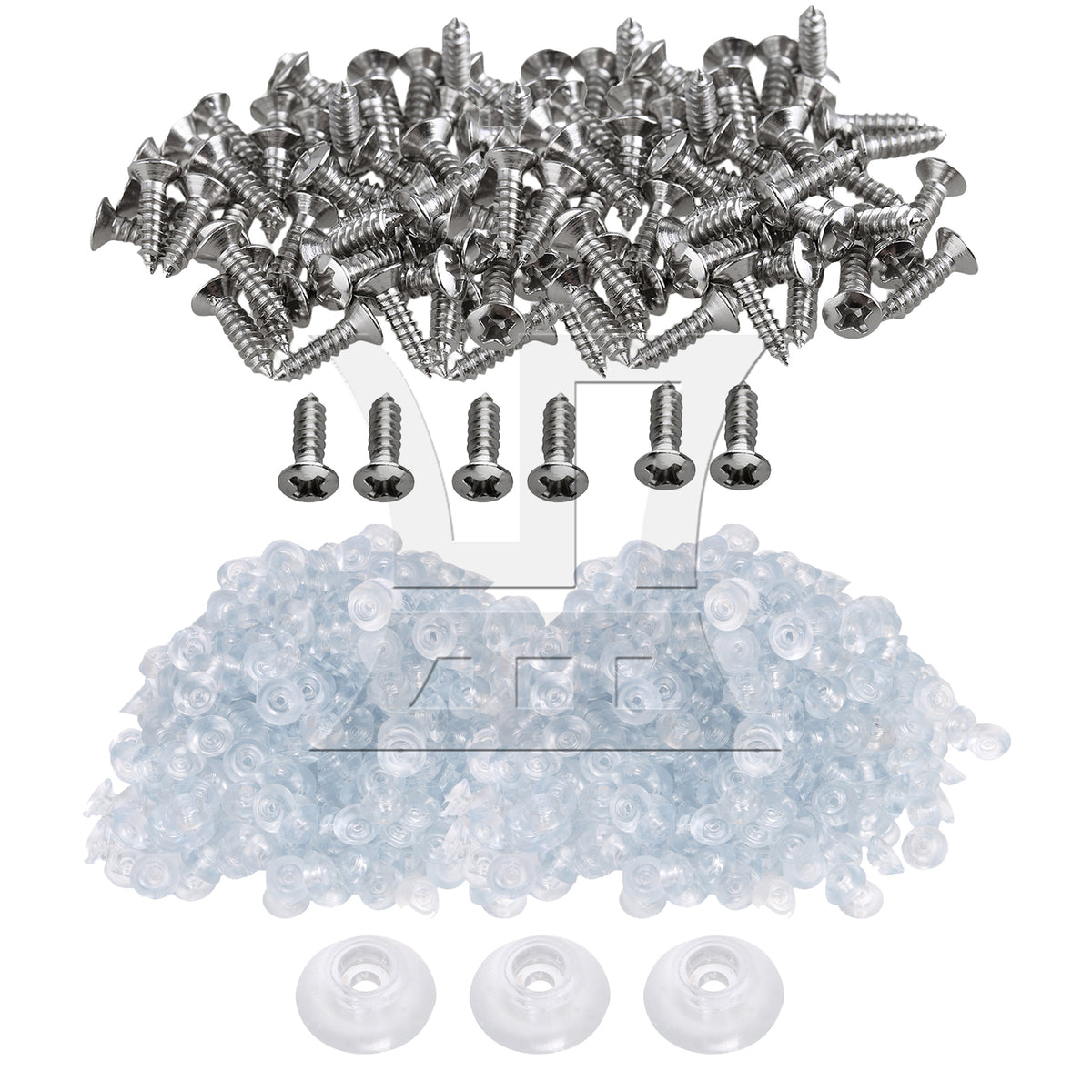 BQLZR 400Pieces Silica Gel Board Feet with 400x Chrome Screws for Table Chair Set