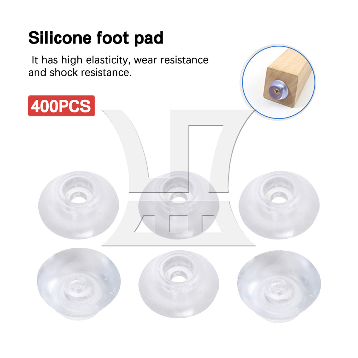 BQLZR 400Pieces Silica Gel Board Feet with 400x Chrome Screws for Table Chair Set