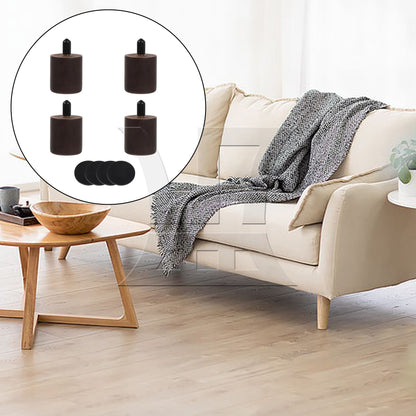 BQLZR  Furniture Sofa Couch Legs Round Wood w/ Brad Hole Tee Nuts M3.5 Screw
