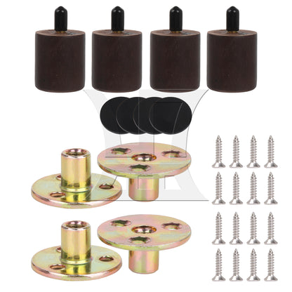 BQLZR  Furniture Sofa Couch Legs Round Wood w/ Brad Hole Tee Nuts M3.5 Screw