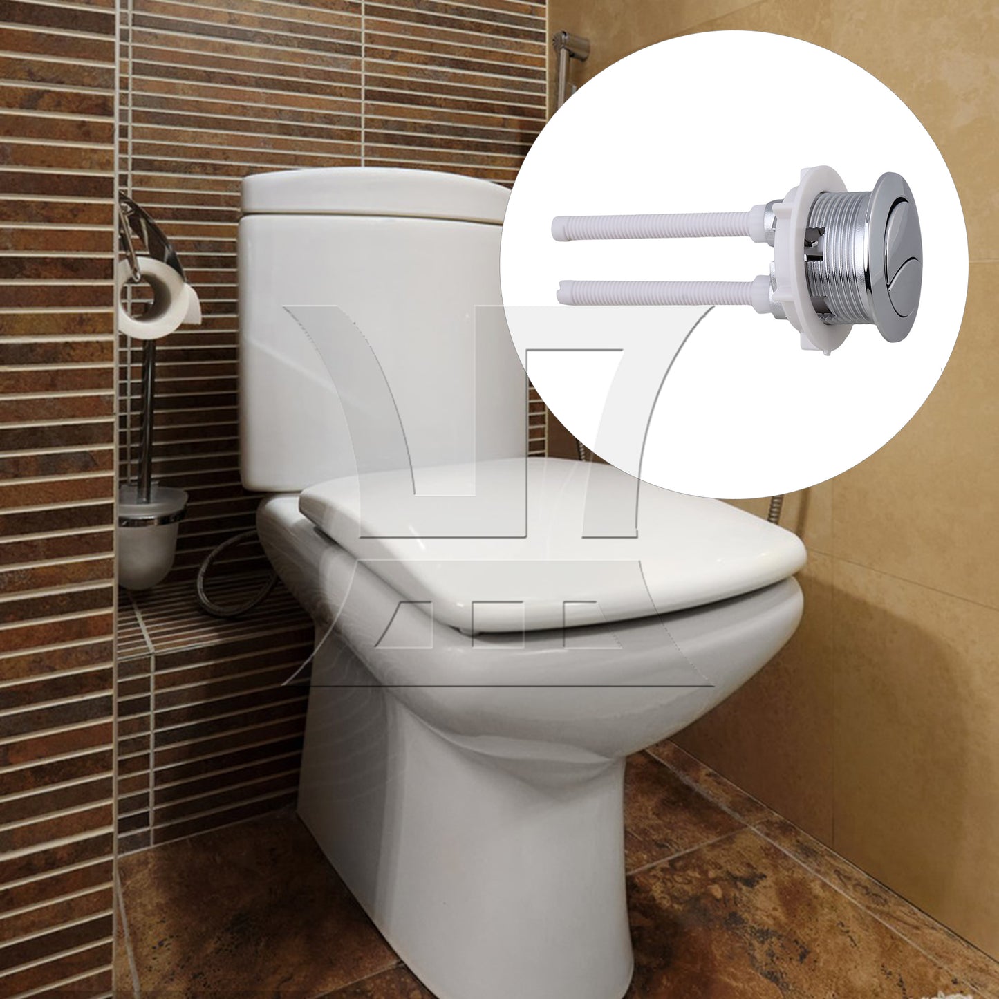 BQLZR Toilet Push Button Dual Flushing 38 mm Diameter with Adjustable Rod