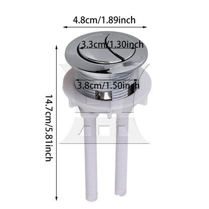 BQLZR Toilet Push Button Dual Flushing 38 mm Diameter with Adjustable Rod