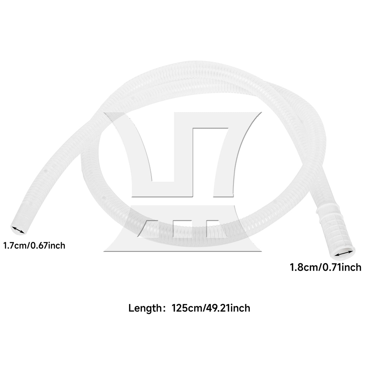 BQLZR White Urinals Hose 49.21 Inch Length Plastic for Portable Pee Bottles