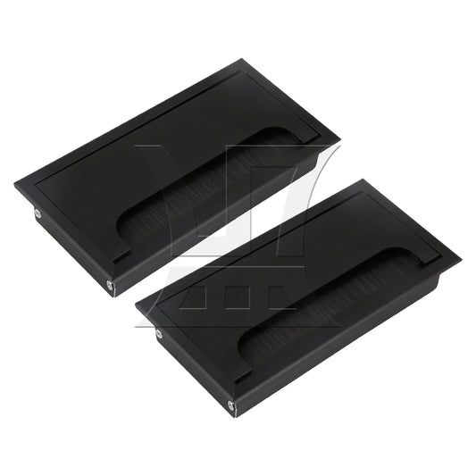 BQLZR Aluminum Desk Grommet Hole Covers for Wire Cable 3.15 x 6.3 Inch Black
