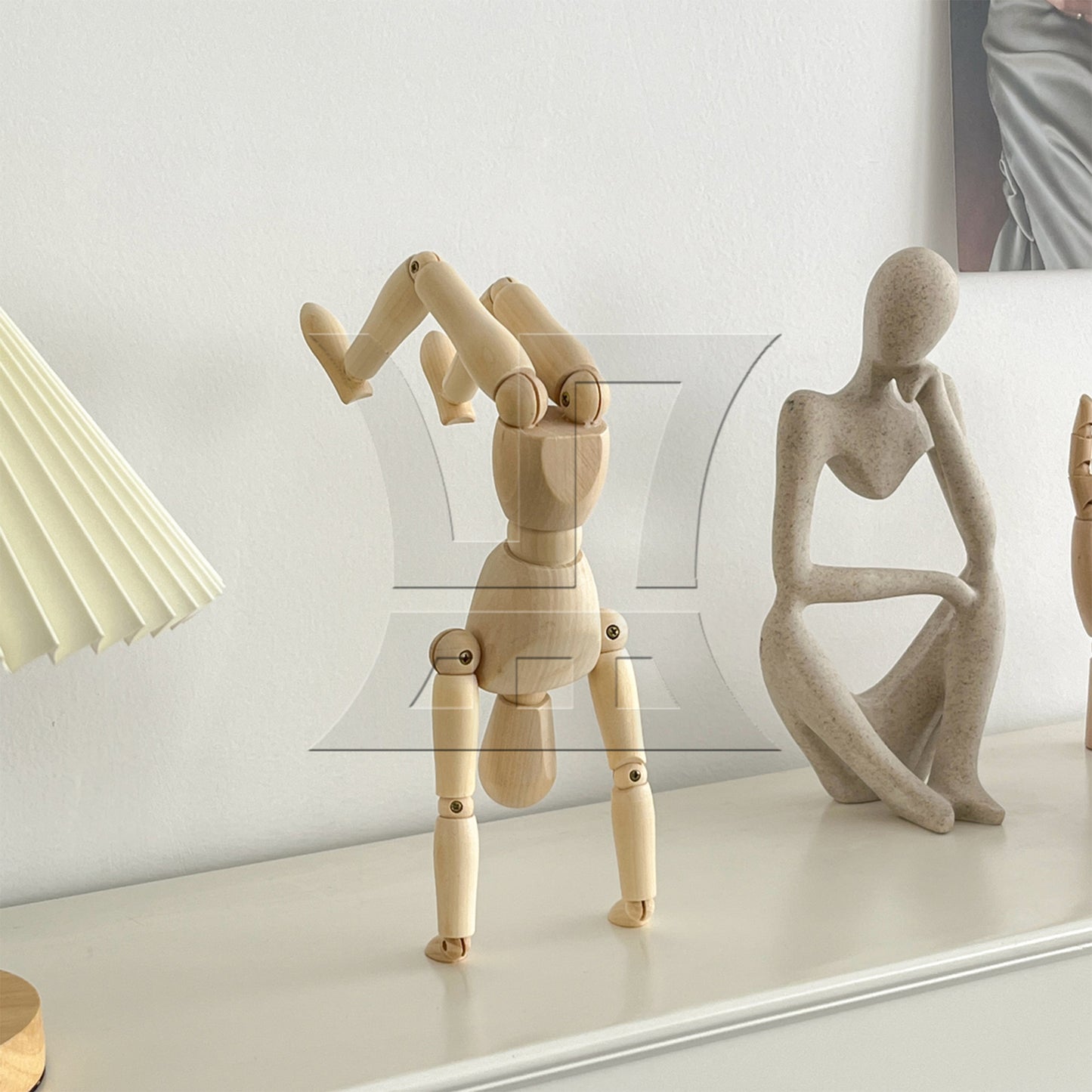 BQLZR  5.5" Posable Wooden Mannequin Figure Human Model for Drawing w/ Base