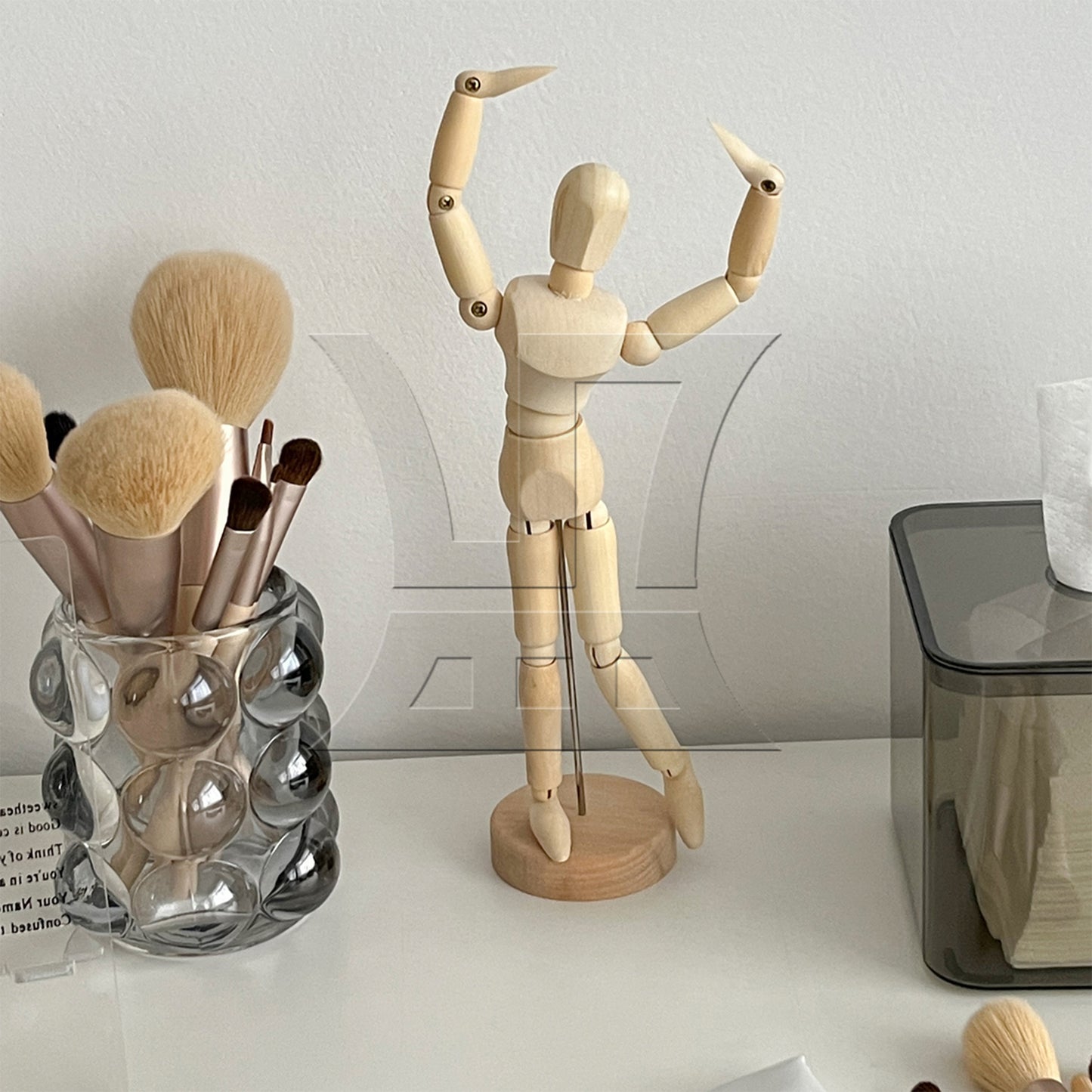 BQLZR  5.5" Posable Wooden Mannequin Figure Human Model for Drawing w/ Base