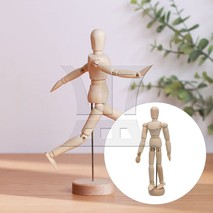BQLZR  5.5" Posable Wooden Mannequin Figure Human Model for Drawing w/ Base