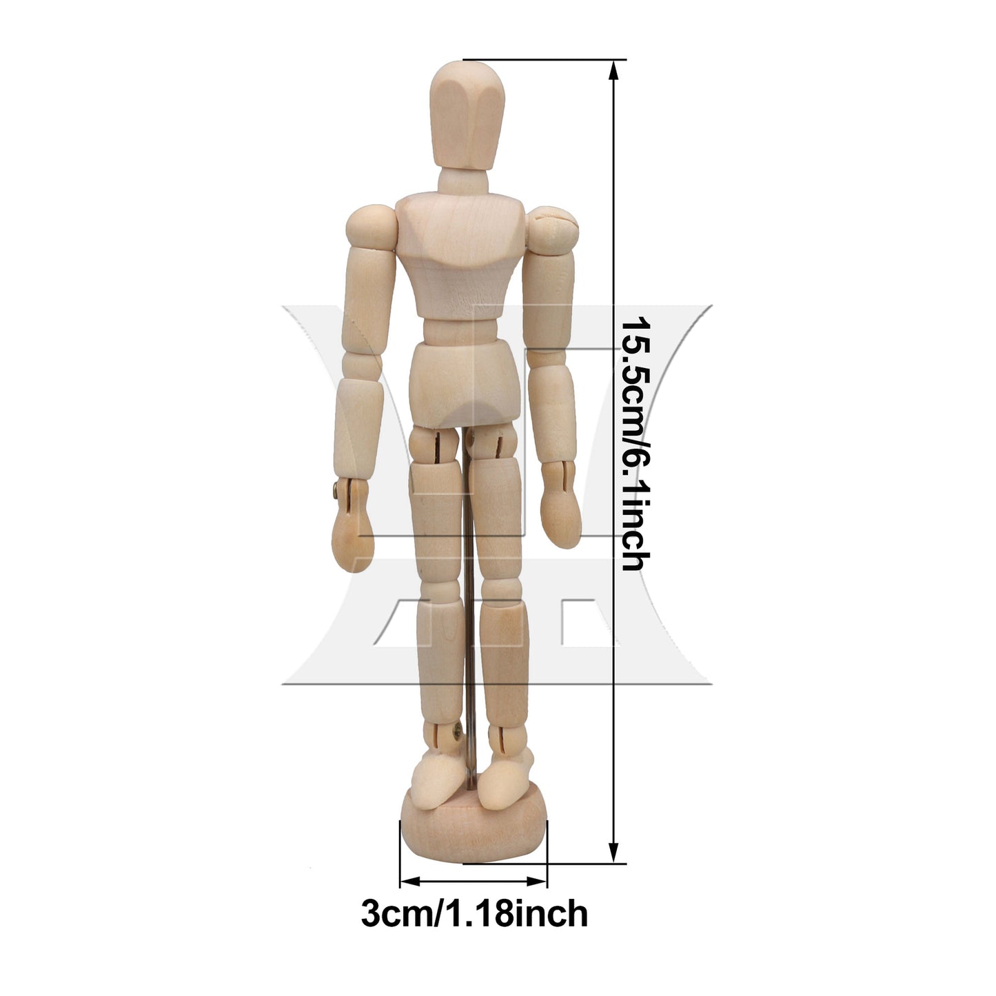BQLZR  5.5" Posable Wooden Mannequin Figure Human Model for Drawing w/ Base