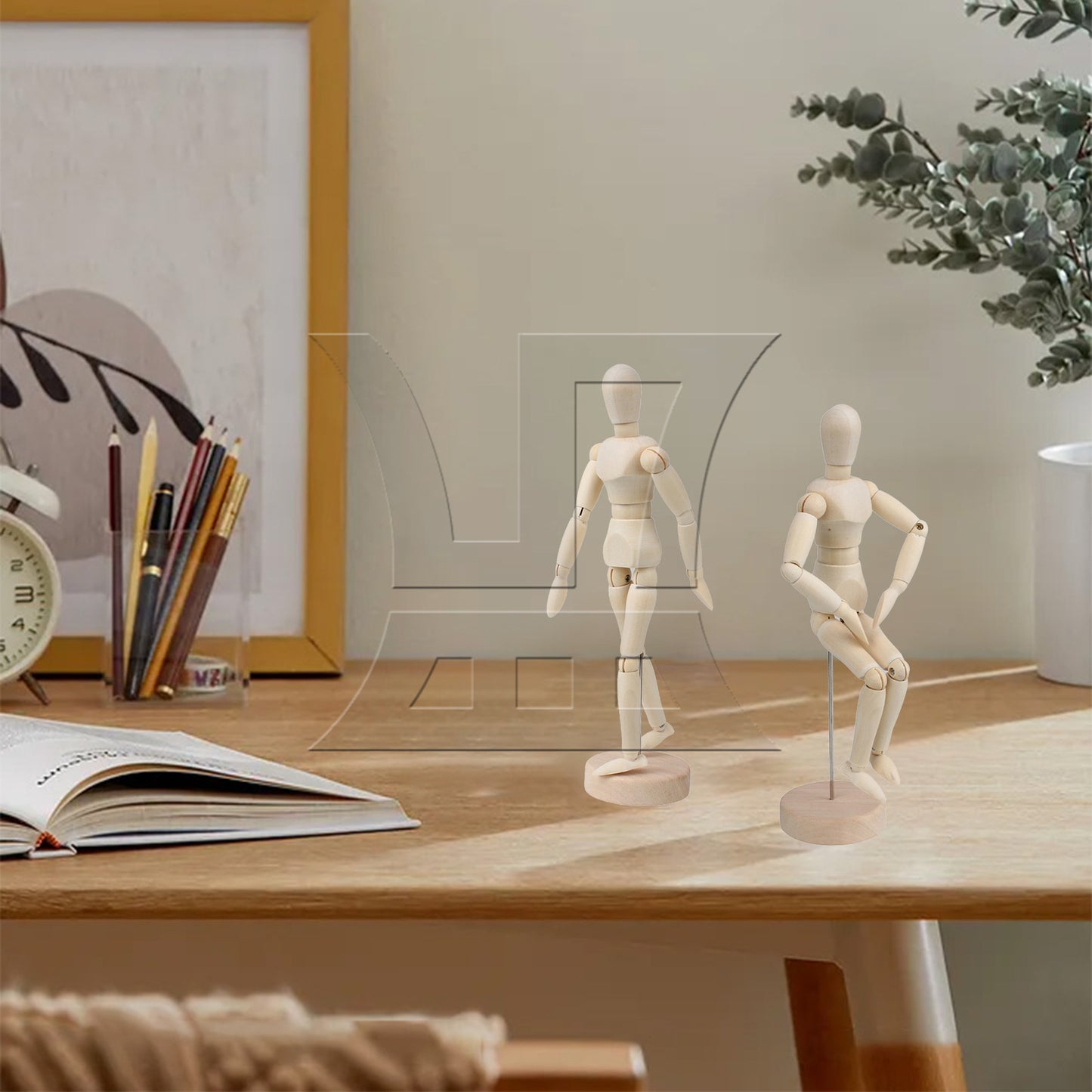BQLZR  5.5" Posable Wooden Mannequin Figure Human Model for Drawing w/ Base