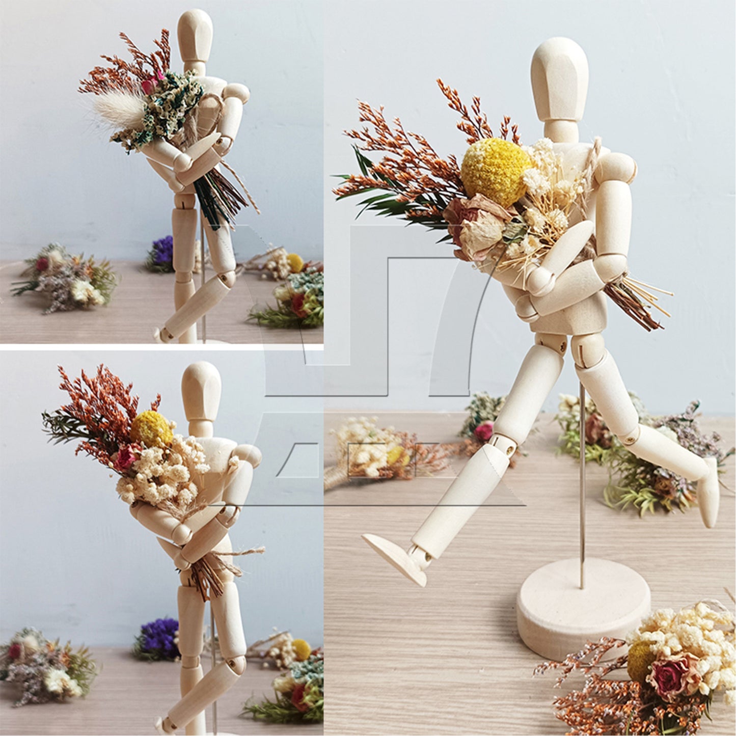 BQLZR  5.5" Posable Wooden Mannequin Figure Human Model for Drawing w/ Base