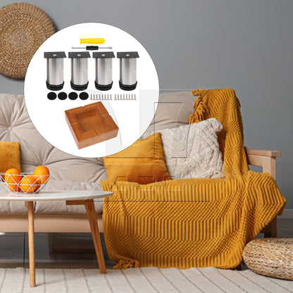 BQLZR 4 Pcs Adjustable Height Furniture Feet 3.94"-4.53" Set 55.12 lbs Single Load