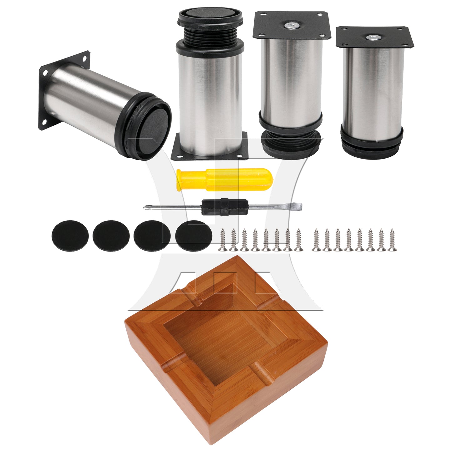 BQLZR 4 Pcs Adjustable Height Furniture Feet 3.94"-4.53" Set 55.12 lbs Single Load