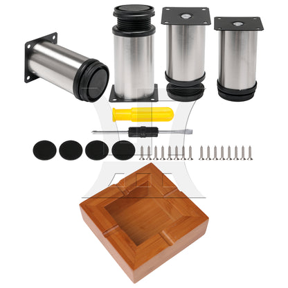 BQLZR 4 Pcs Adjustable Height Furniture Feet 3.94"-4.53" Set 55.12 lbs Single Load