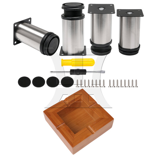 BQLZR 4 Pcs Adjustable Height Furniture Feet 3.94"-4.53" Set 55.12 lbs Single Load