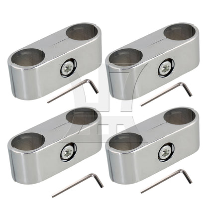 BQLZR 2 Way Al. Round Pipe Rack Fitting 82x25mm for DIY Replacement Fastener