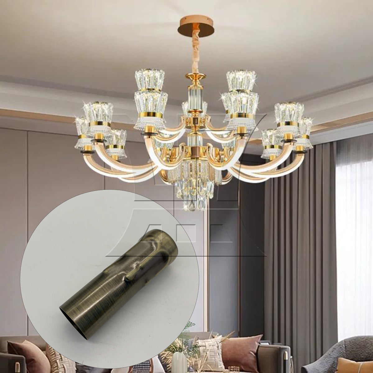 BQLZR 12 Pieces Chandelier Light Covers Bulb Sleeves Socket 3.15x0.98 Inch