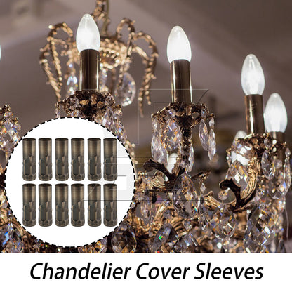 BQLZR 12 Pieces Chandelier Light Covers Bulb Sleeves Socket 3.15x0.98 Inch