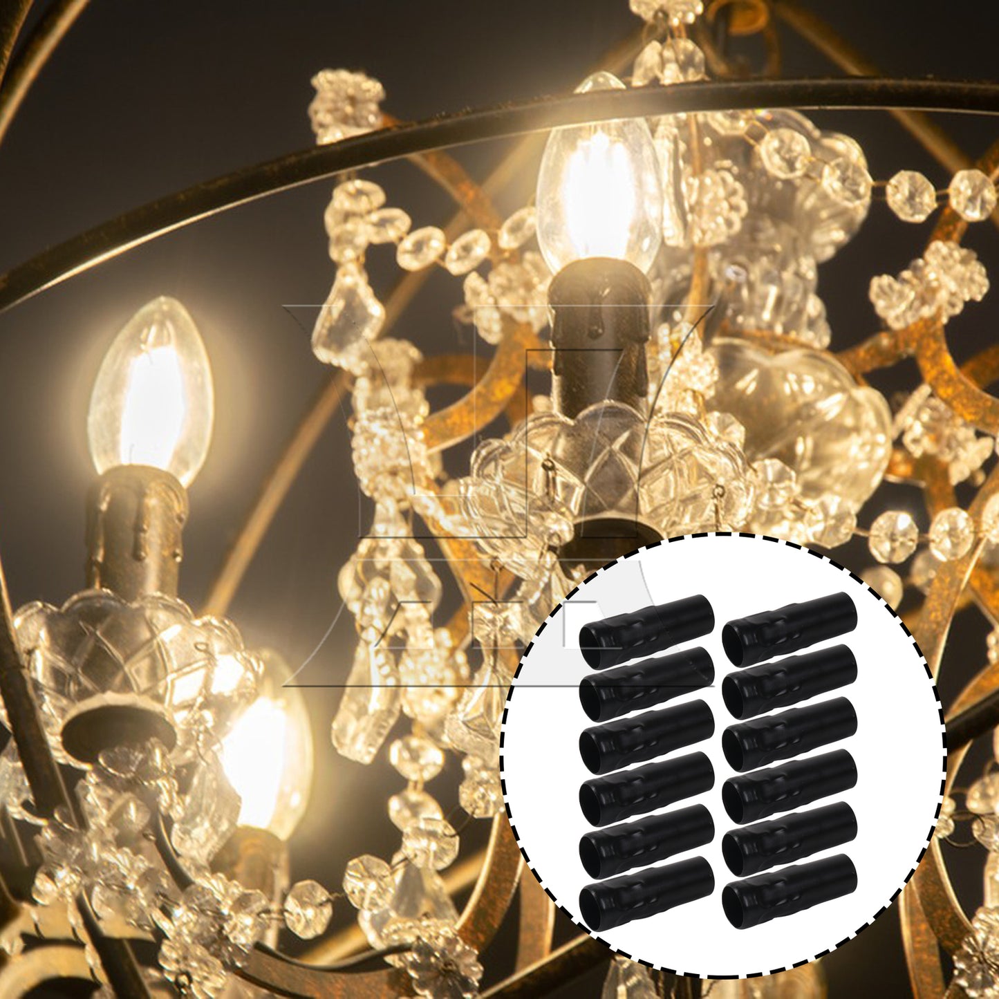 BQLZR 12PCS Chandelier Light Covers 80mm Length Sleeves Socket 3.15x0.98 Inch