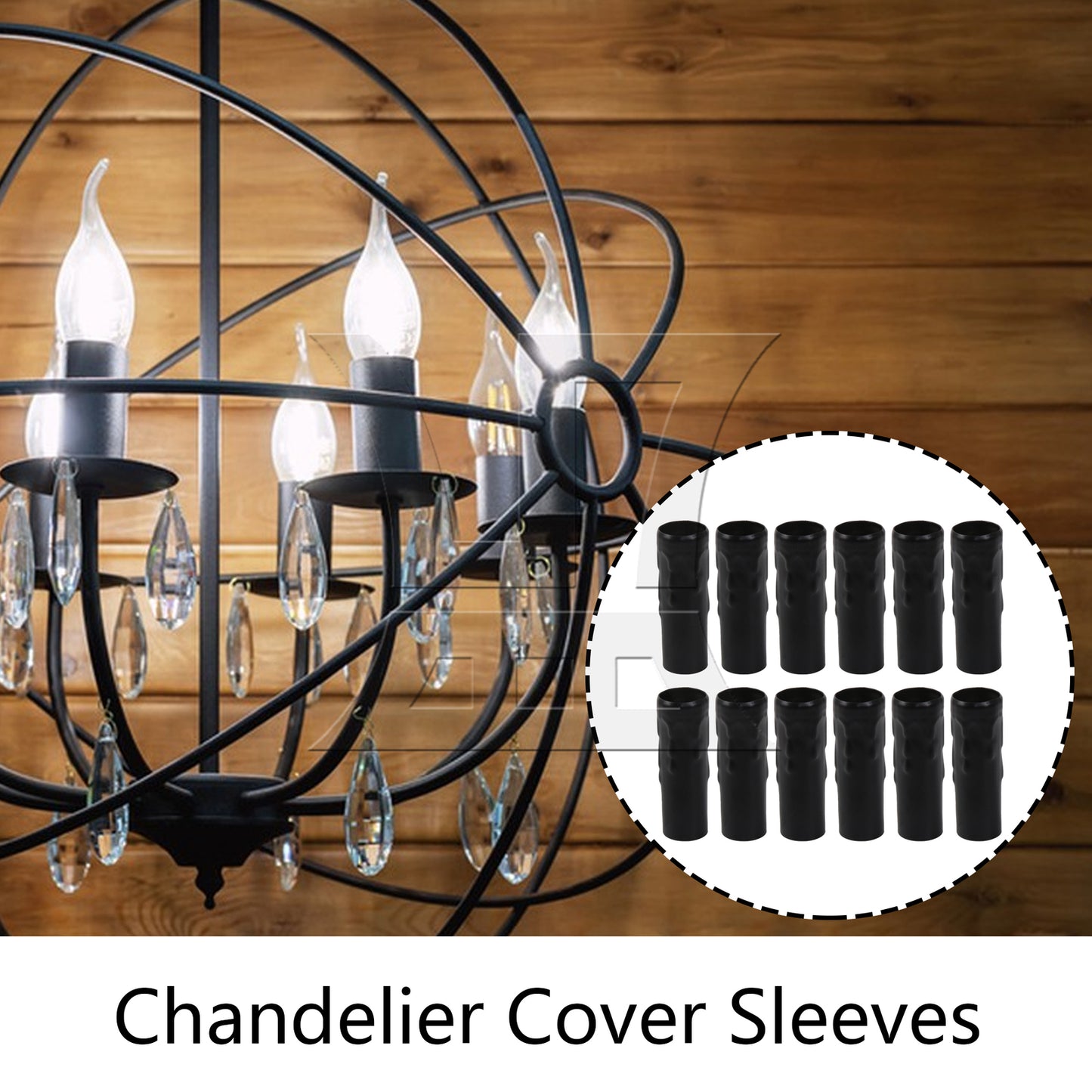 BQLZR 12PCS Chandelier Light Covers 80mm Length Sleeves Socket 3.15x0.98 Inch
