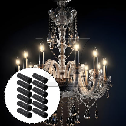 BQLZR 12PCS Chandelier Light Covers 80mm Length Sleeves Socket 3.15x0.98 Inch