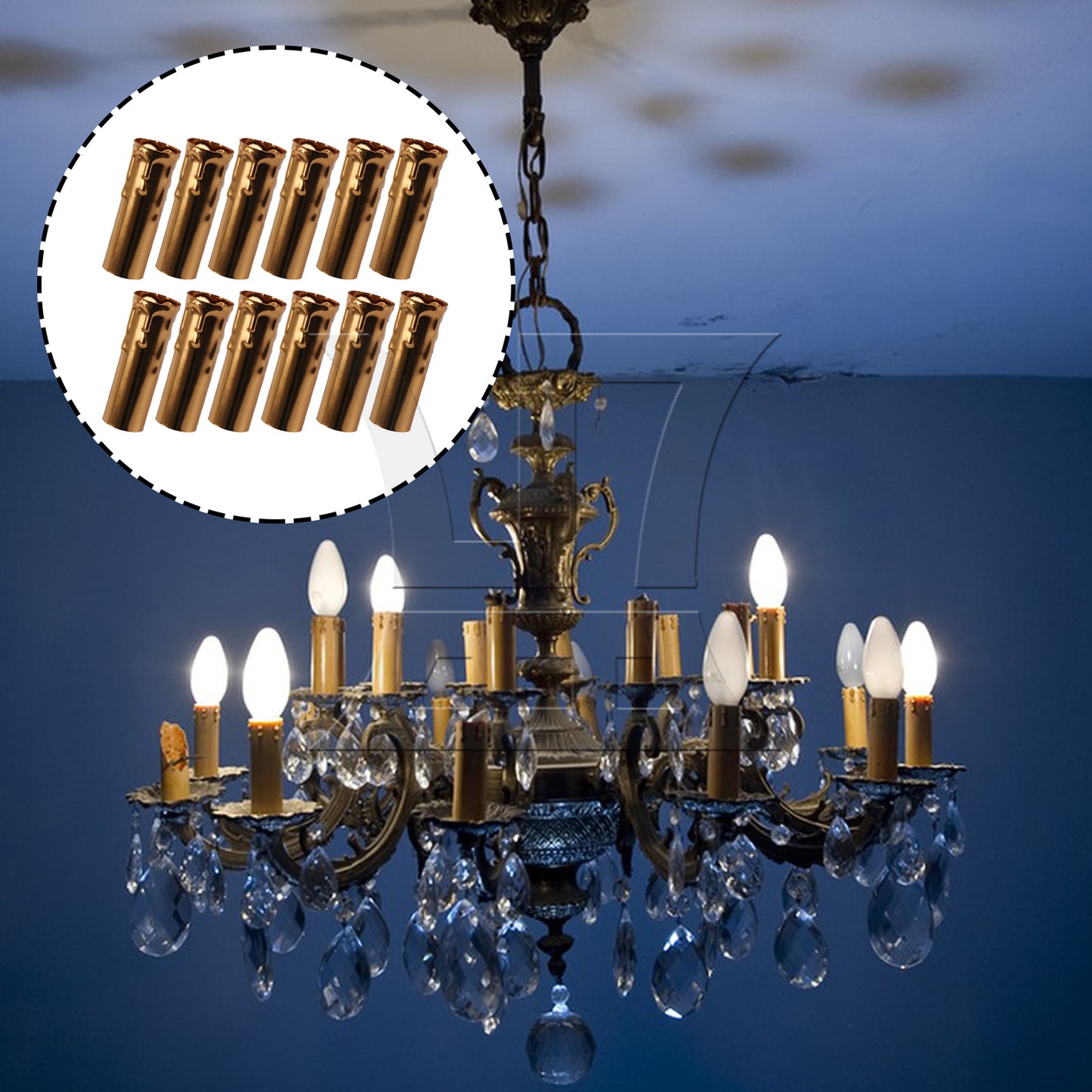 BQLZR Chandelier Light Covers 80mm Height Sleeves Socket 25mm Diameter