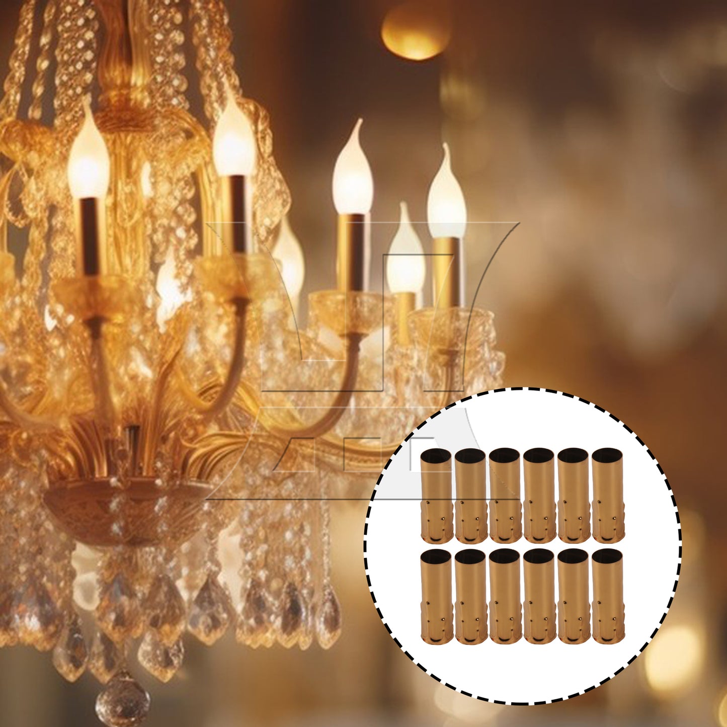 BQLZR Chandelier Light Covers 80mm Height Sleeves Socket 25mm Diameter