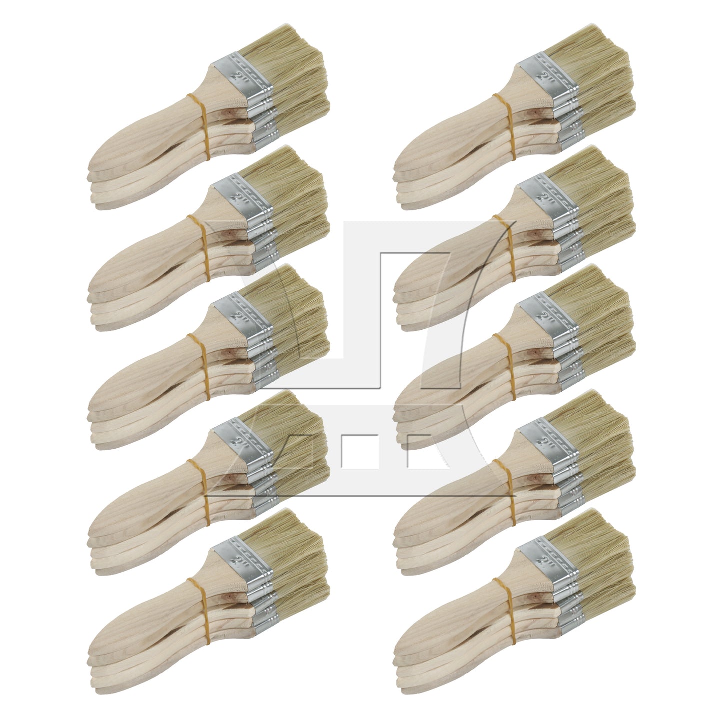 BQLZR Thick Wood Color Handle Brush for Window Frames and Sills 2 Inches