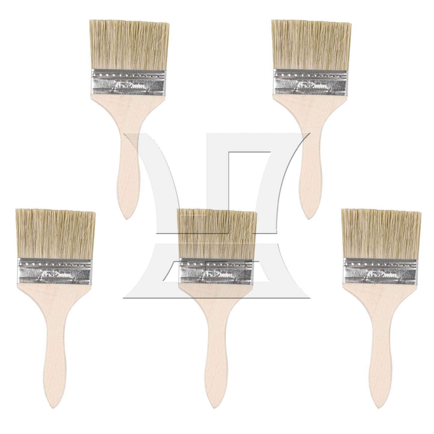 BQLZR  Thin Wooden Painting Brush 3 Inch with 2 Pint Size Unlined Can Set