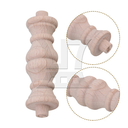 BQLZR  Beech Unfinished Wood Craft Spindles Wooden Baluster 60x18mm