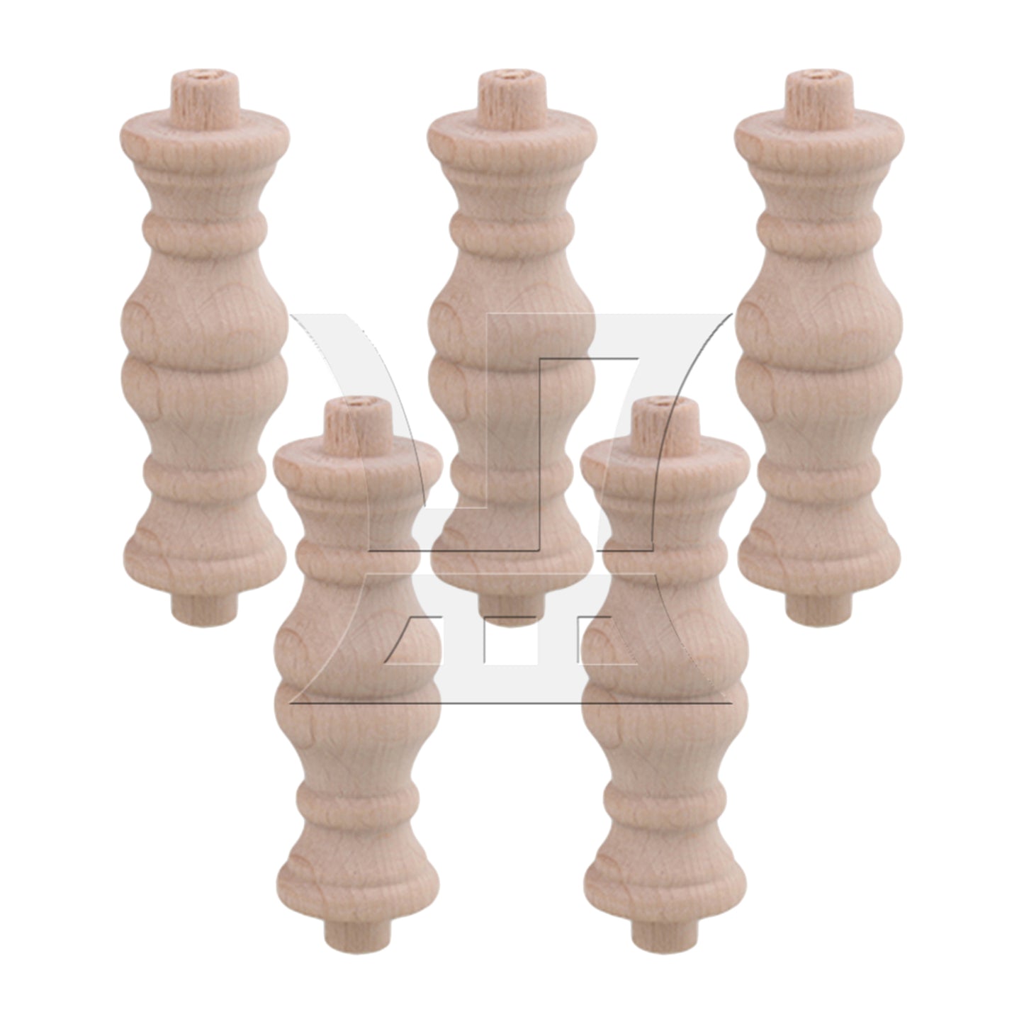 BQLZR  Beech Unfinished Wood Craft Spindles Wooden Baluster 60x18mm