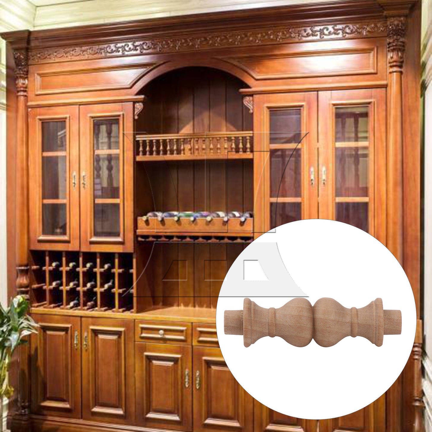 BQLZR  Beech Unfinished Wood Craft Spindles Wooden Baluster 60x18mm