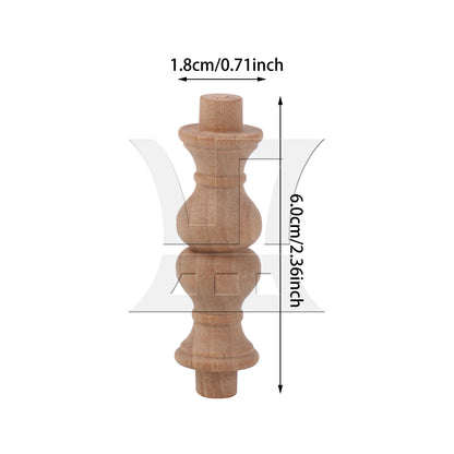 BQLZR  Beech Unfinished Wood Craft Spindles Wooden Baluster 60x18mm