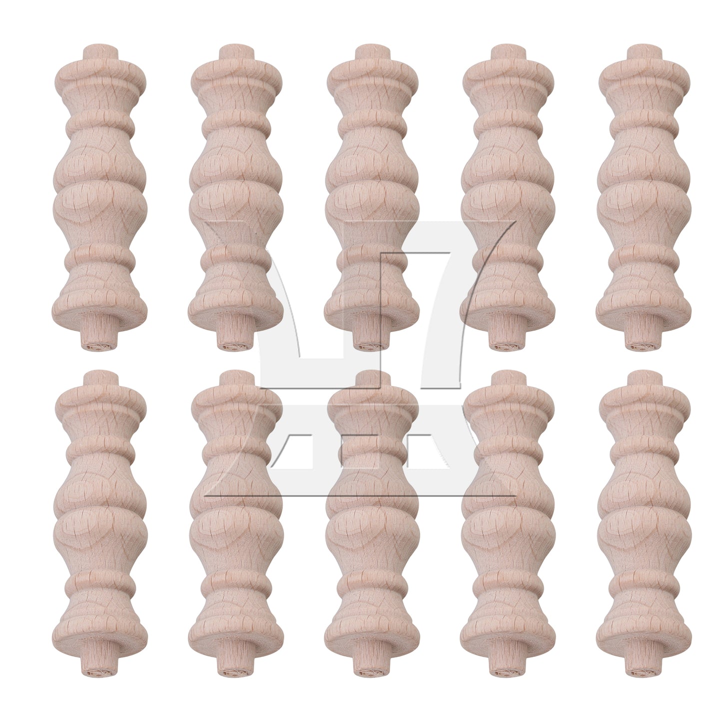 BQLZR  Beech Unfinished Wood Craft Spindles Wooden Baluster 60x18mm
