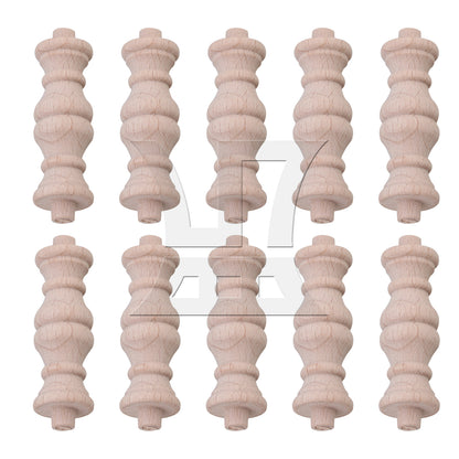 BQLZR  Beech Unfinished Wood Craft Spindles Wooden Baluster 60x18mm
