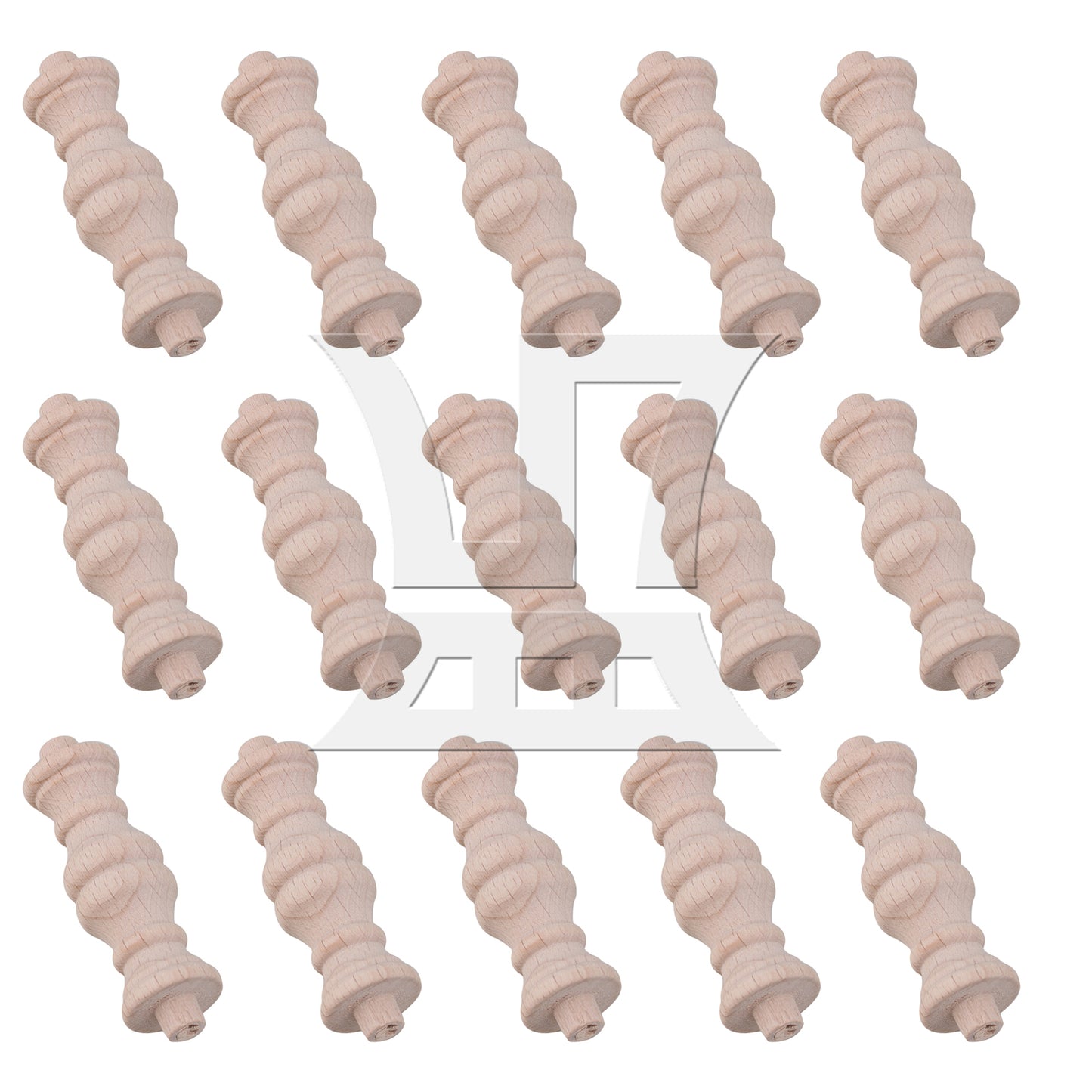 BQLZR  Beech Unfinished Wood Craft Spindles Wooden Baluster 60x18mm