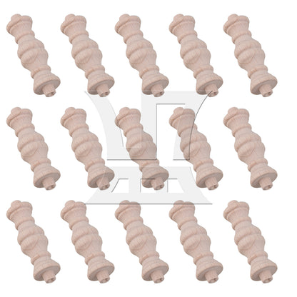 BQLZR  Beech Unfinished Wood Craft Spindles Wooden Baluster 60x18mm
