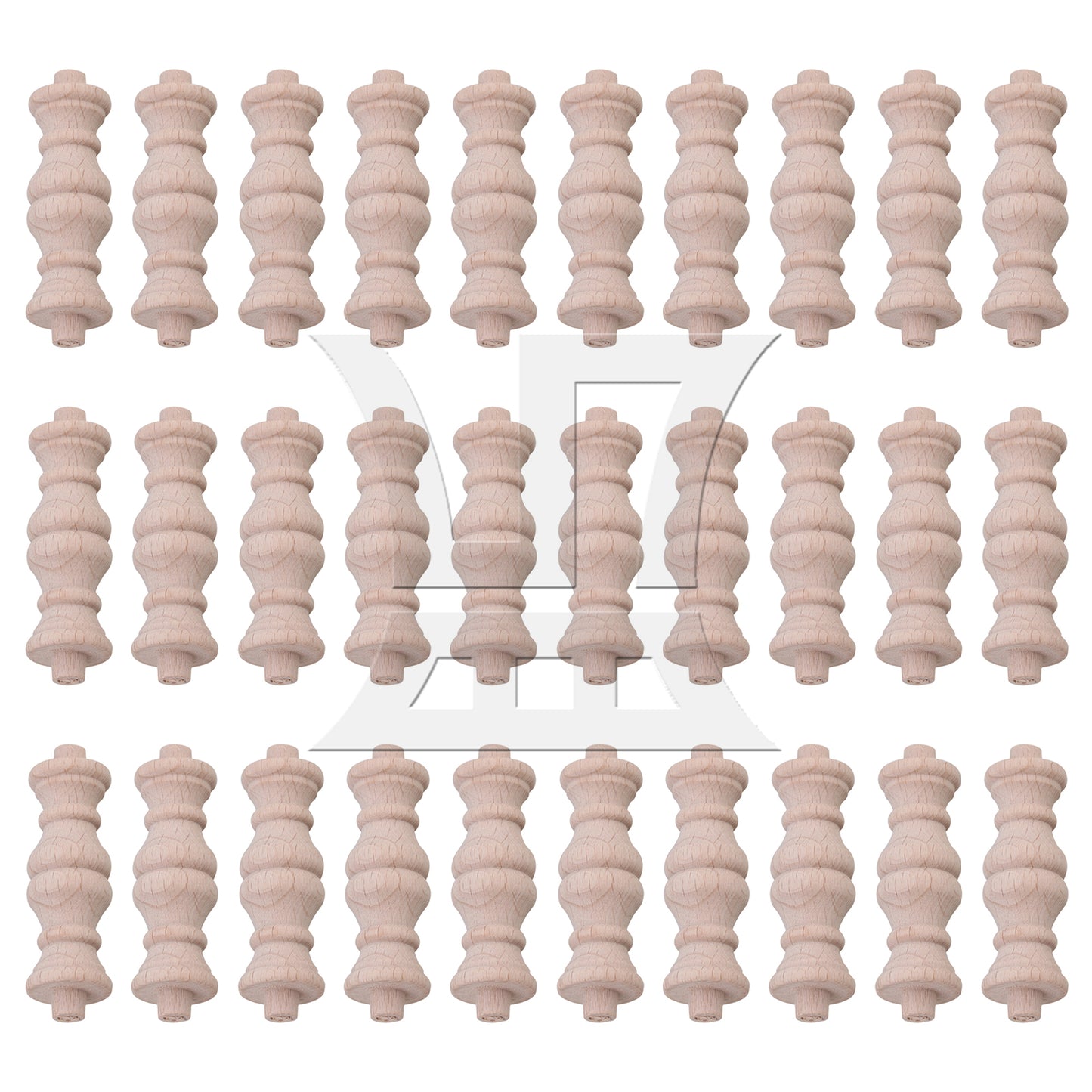BQLZR  Beech Unfinished Wood Craft Spindles Wooden Baluster 60x18mm
