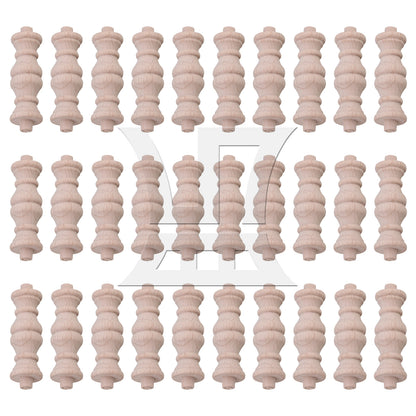 BQLZR  Beech Unfinished Wood Craft Spindles Wooden Baluster 60x18mm