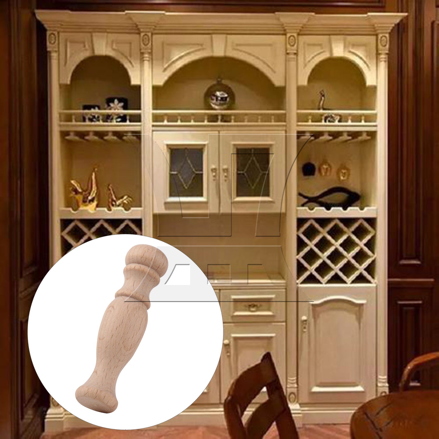 BQLZR 5Pieces Unpainted Wooden Baluster Spindles for DIY Wood Supplies 2.83"x0.71"