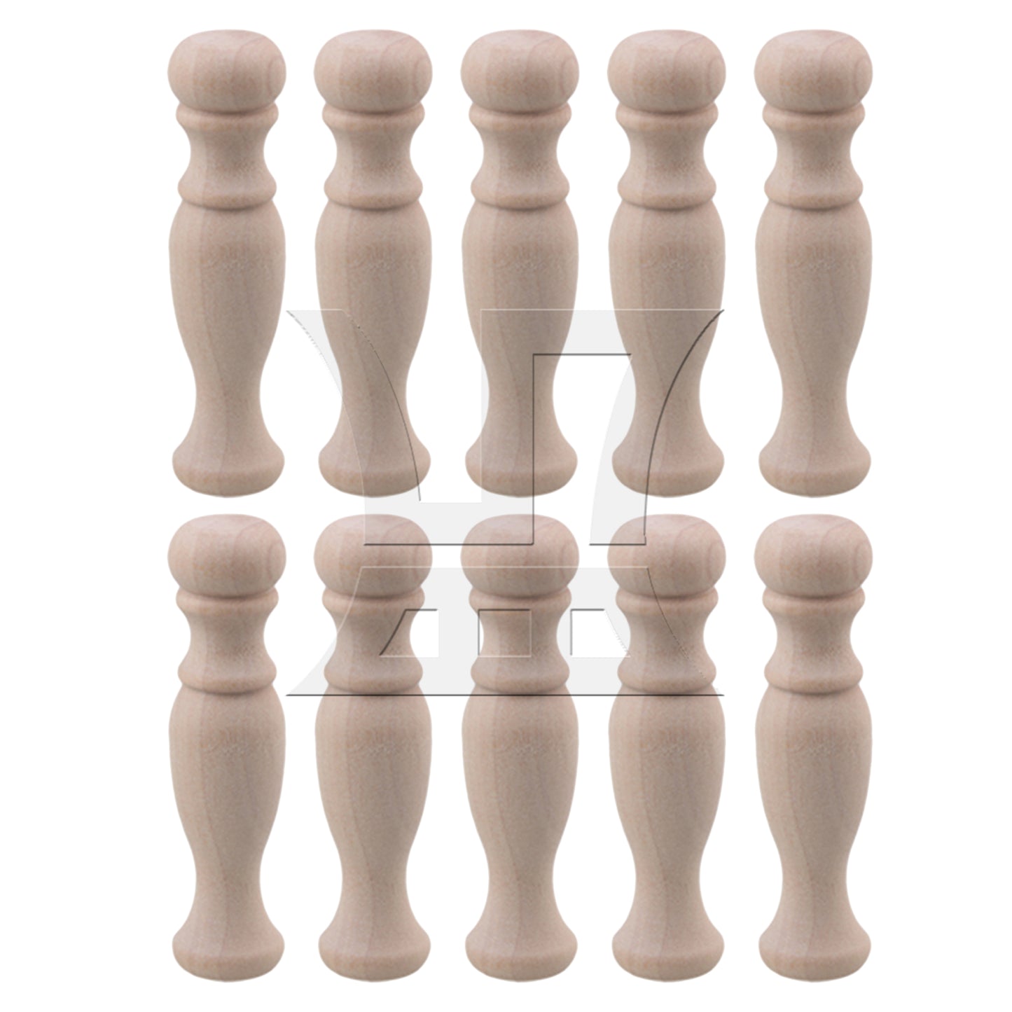 BQLZR 5Pieces Unpainted Wooden Baluster Spindles for DIY Wood Supplies 2.83"x0.71"