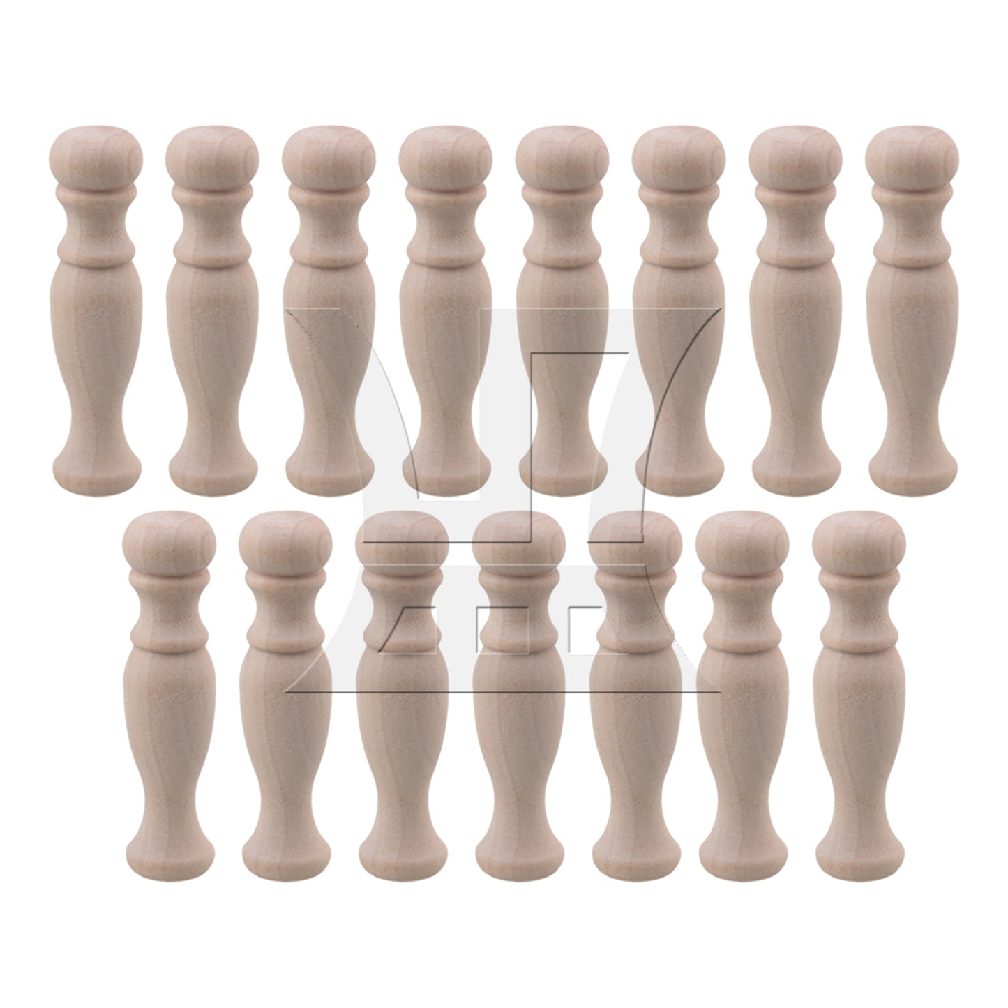 BQLZR 5Pieces Unpainted Wooden Baluster Spindles for DIY Wood Supplies 2.83"x0.71"
