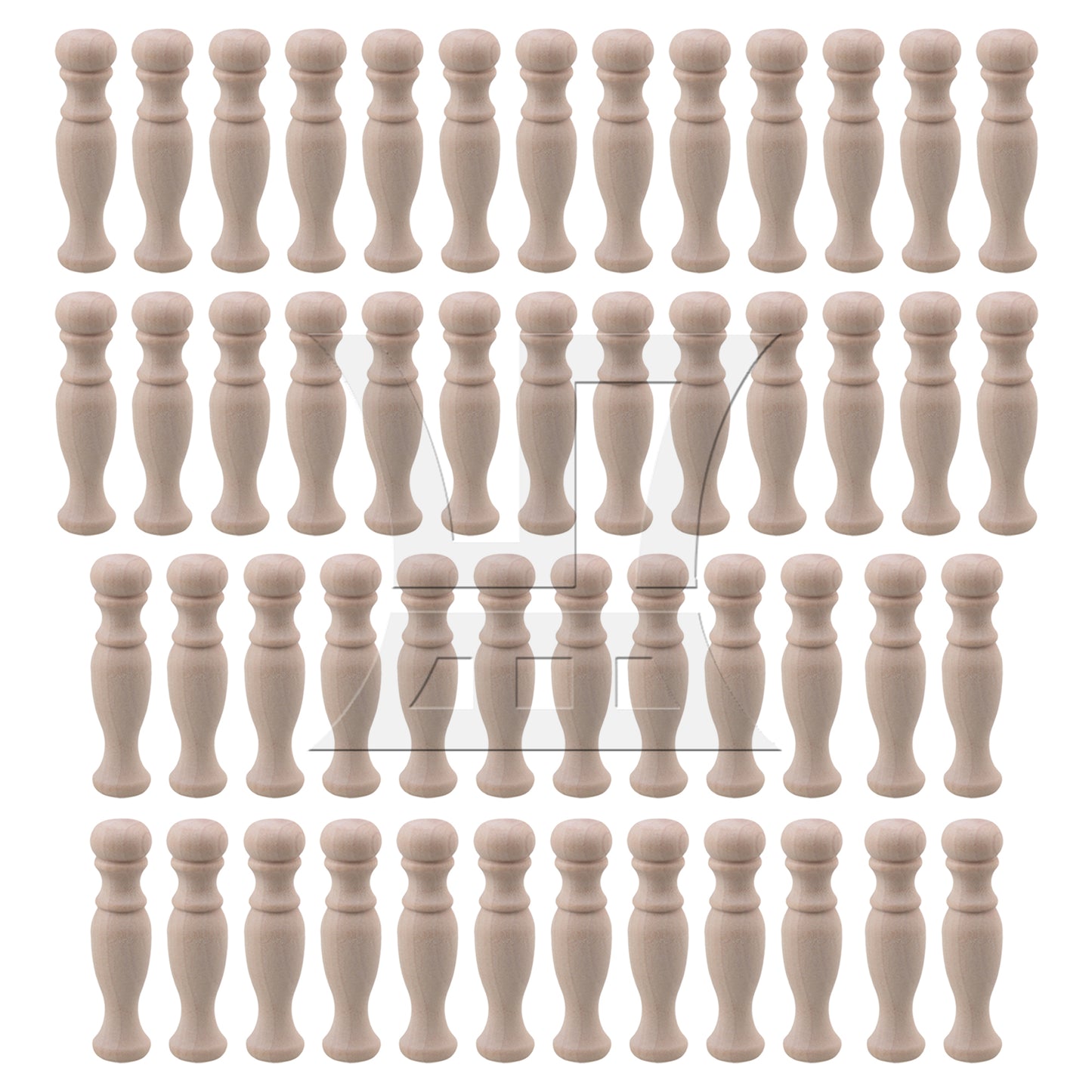 BQLZR 5Pieces Unpainted Wooden Baluster Spindles for DIY Wood Supplies 2.83"x0.71"