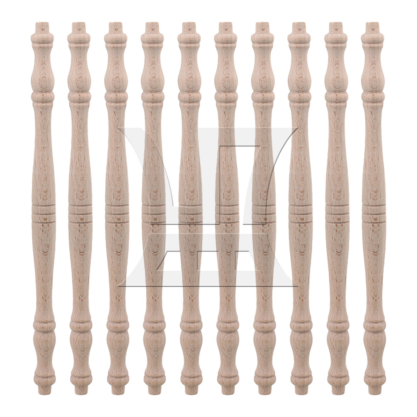 BQLZR 4 x Vintage Style Unfinished Wood Natural Cutout Wooden Spindle 27.5cm
