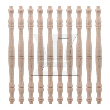 BQLZR 4 x Vintage Style Unfinished Wood Natural Cutout Wooden Spindle 27.5cm