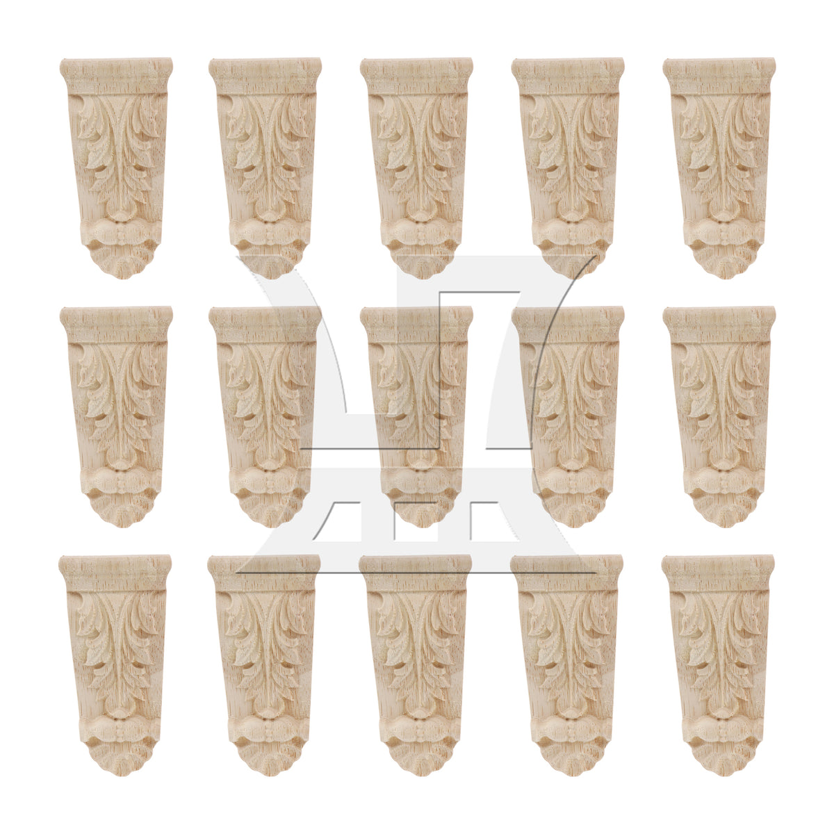 BQLZR Wood Carved Corner Onlay Applique, Solid Material 5x1.7x10 Cm