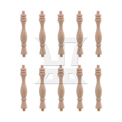 BQLZR  Vintage Style Unfinished Wood Natural Cutout Wooden Spindle 13.3cm