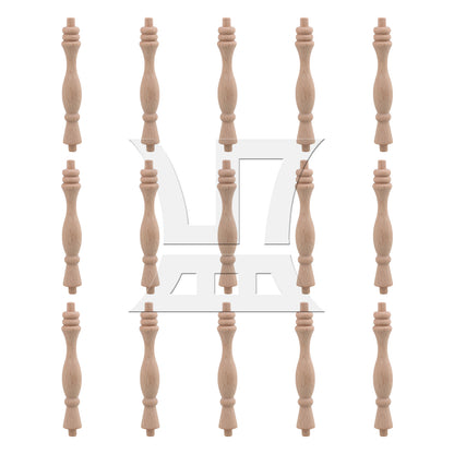 BQLZR  Vintage Style Unfinished Wood Natural Cutout Wooden Spindle 13.3cm